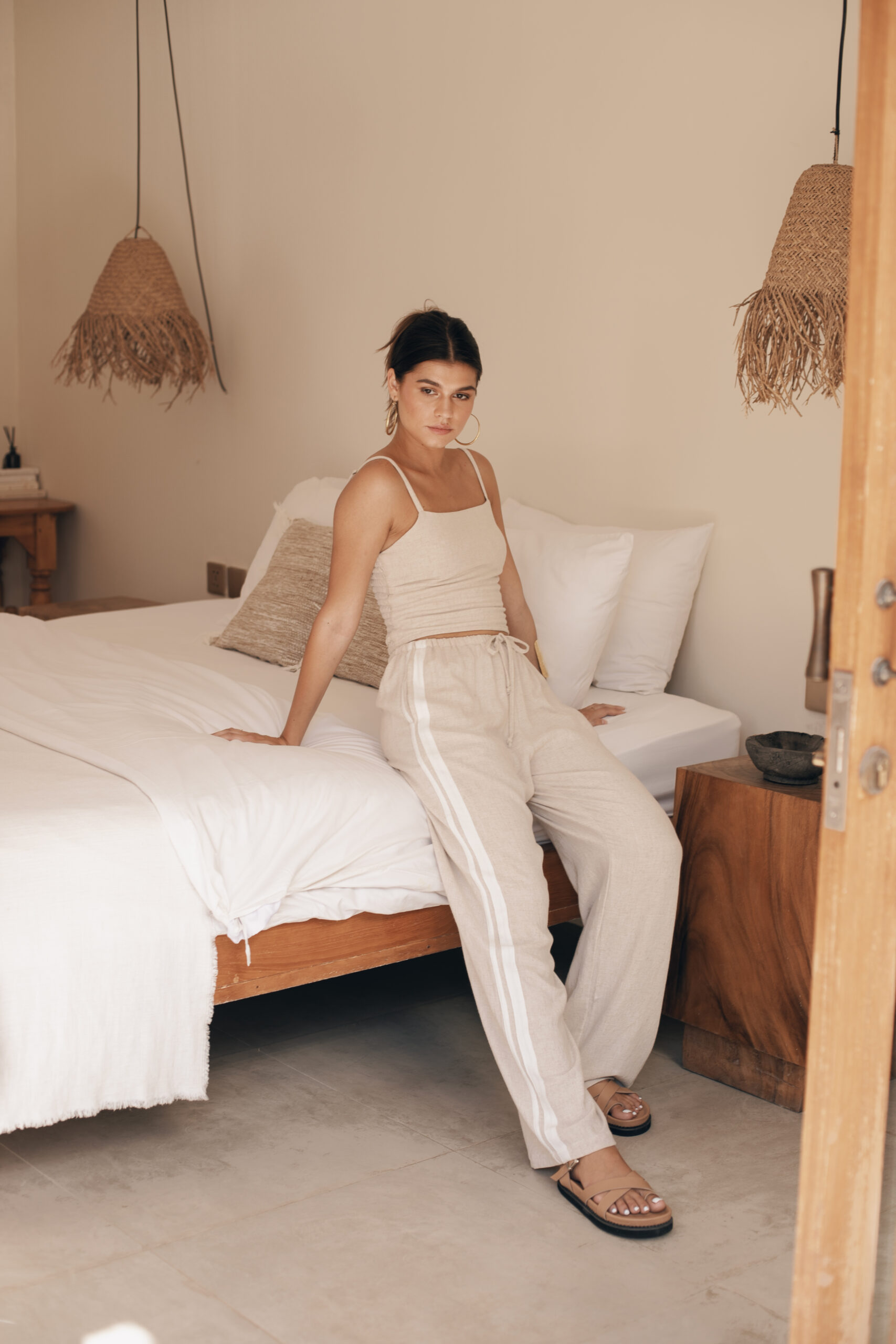 Avriel broek berawa beige