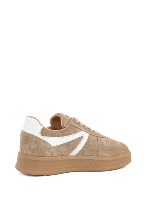 Liva sneaker dark brown white babouche