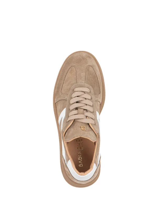 Liva sneaker dark brown white babouche