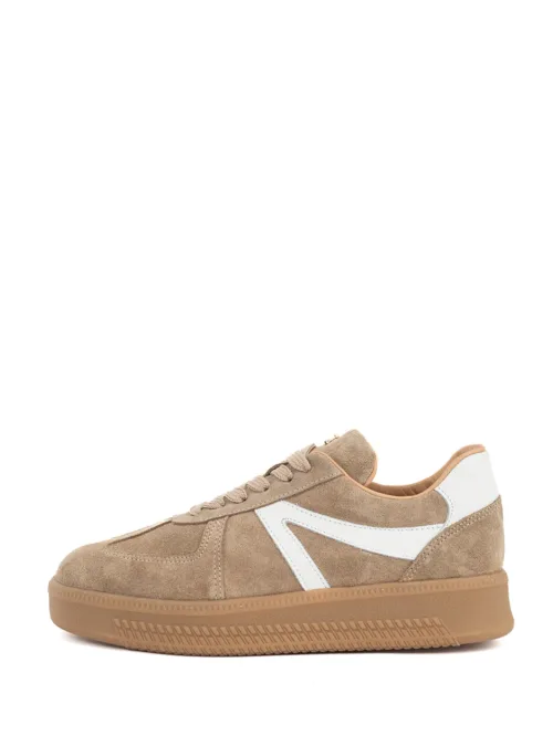 Liva sneaker dark brown white babouche