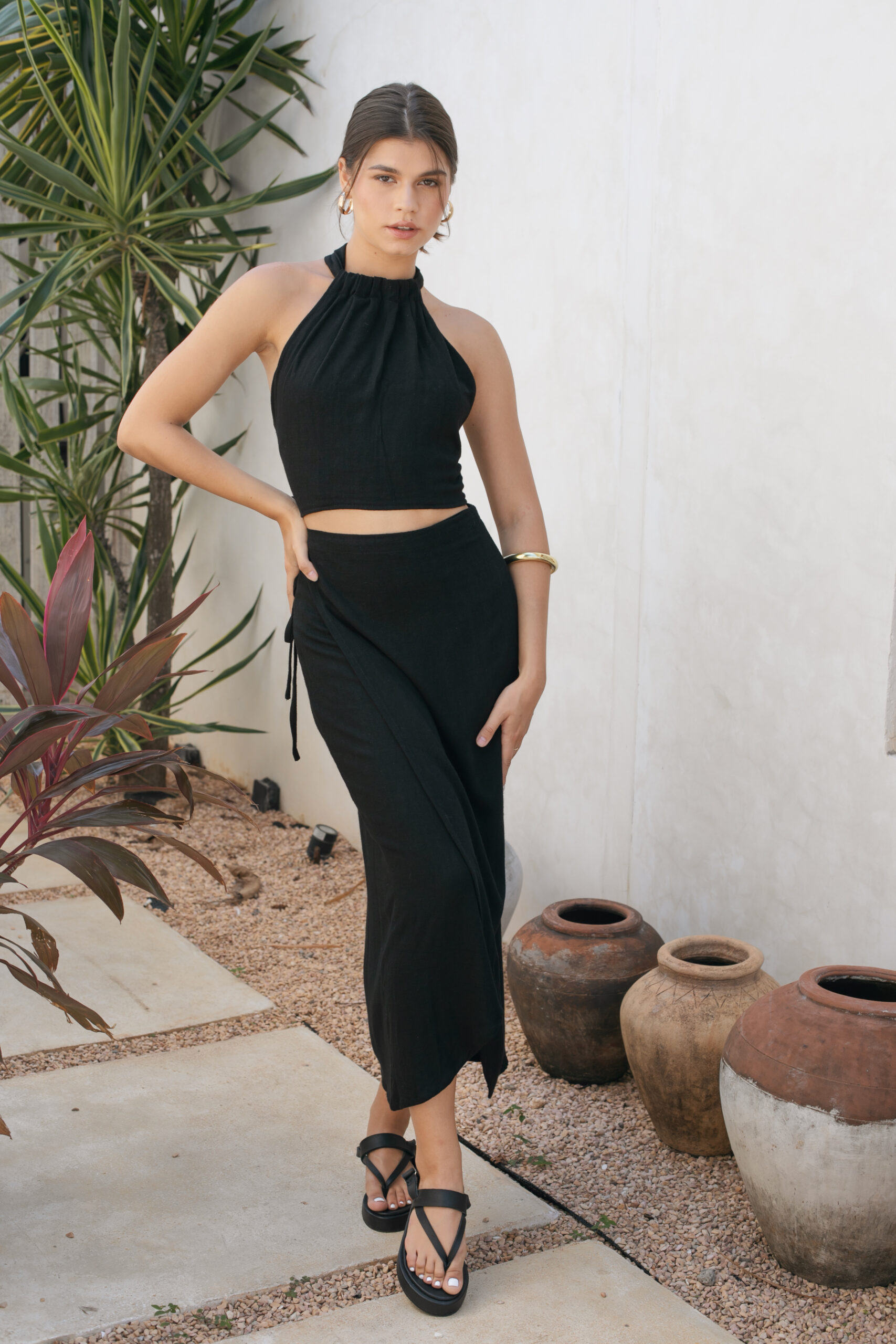 Mira Wrap Skirt Berawa zwart