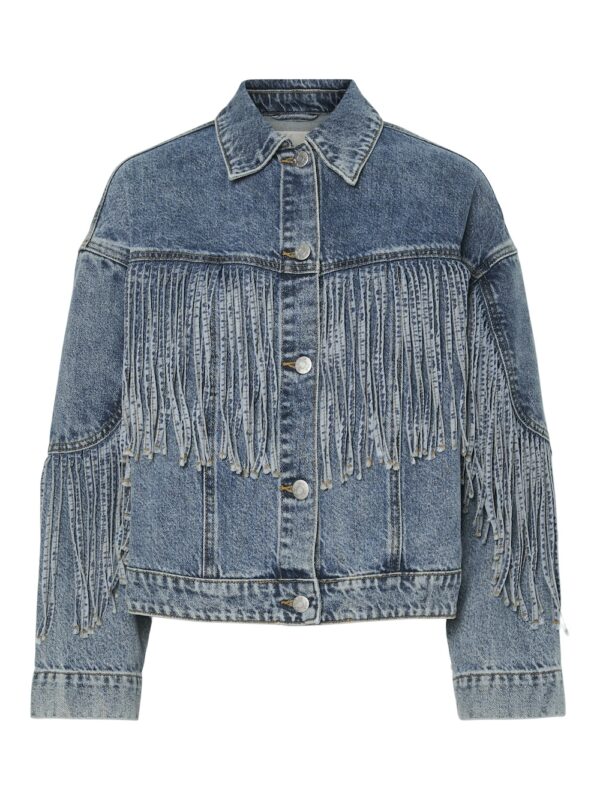 Yasaiko denim fringe jacket