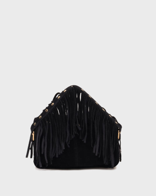 72448401 - Helena Fringe Suede Black w. Gold - Black - Main. Nunoo bags