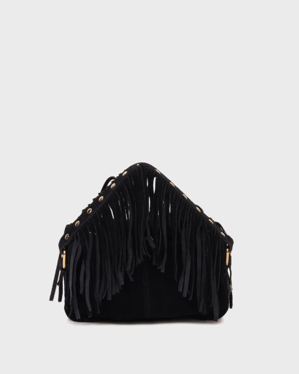 72448401 - Helena Fringe Suede Black w. Gold - Black - Main. Nunoo bags