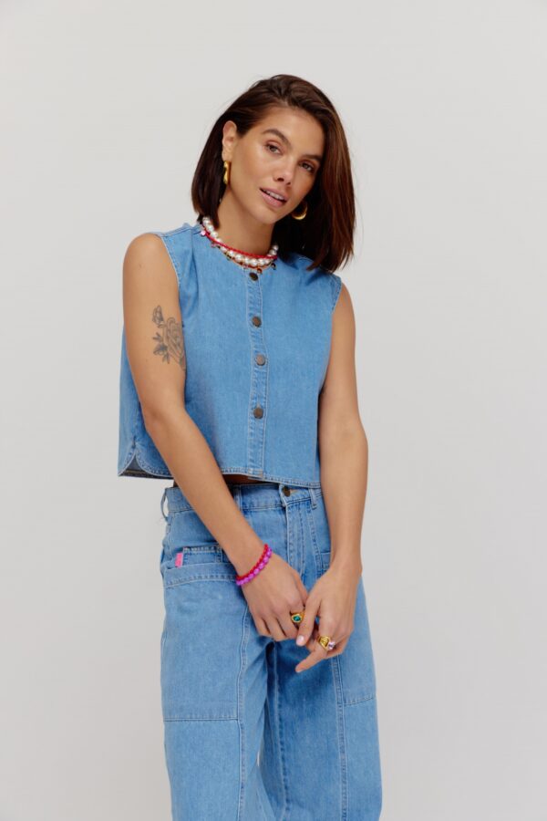 Gilly denim gilet harper and yve