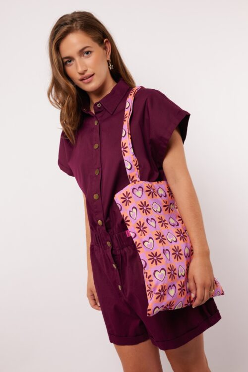 Hally bag flower peach pale pum fluresk