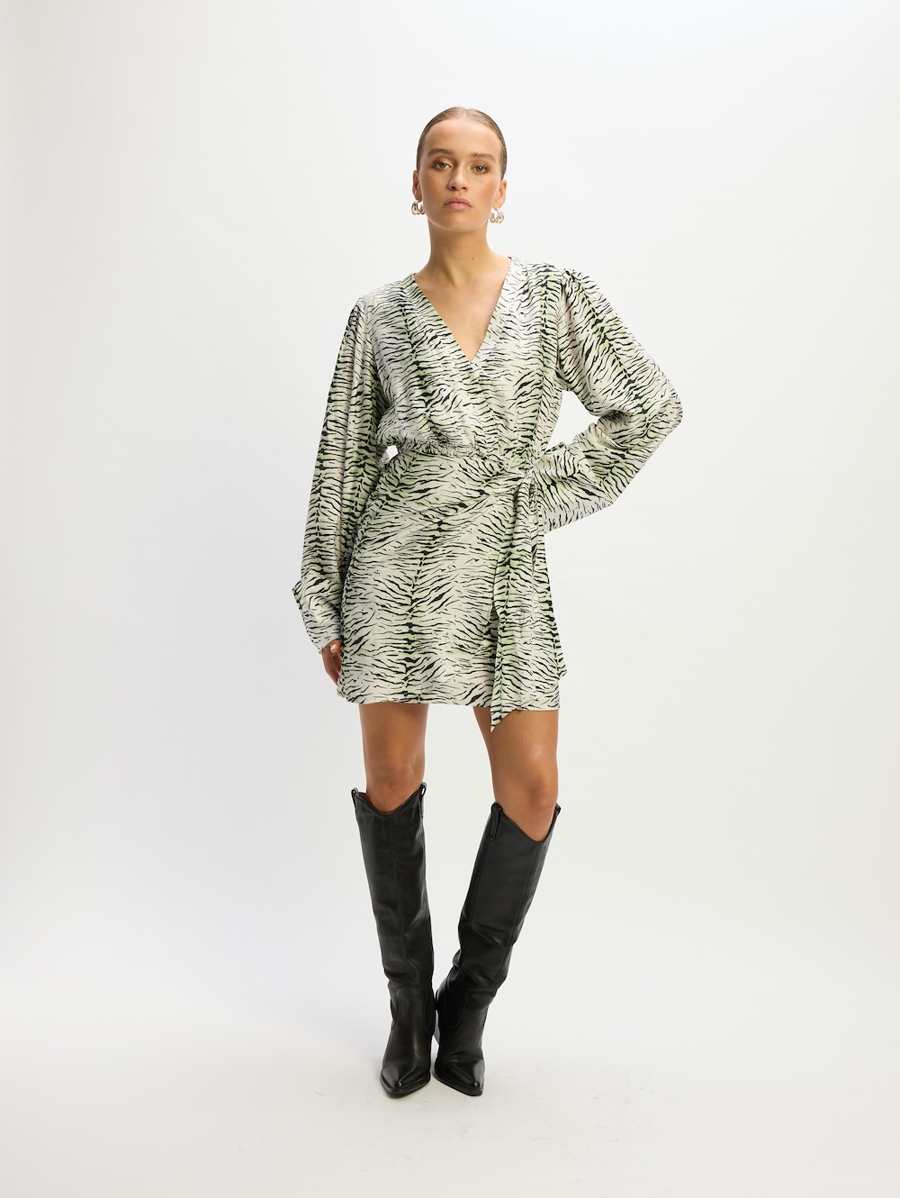 Ladies woven zebra wrap dres Liselle refined department