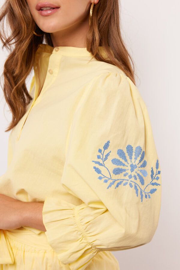 Marlowe blouse sunbeam yellow persian jewel fluresk