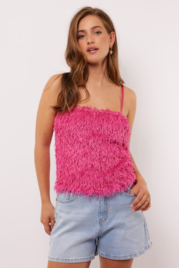 Millicent top bright pink fluresk