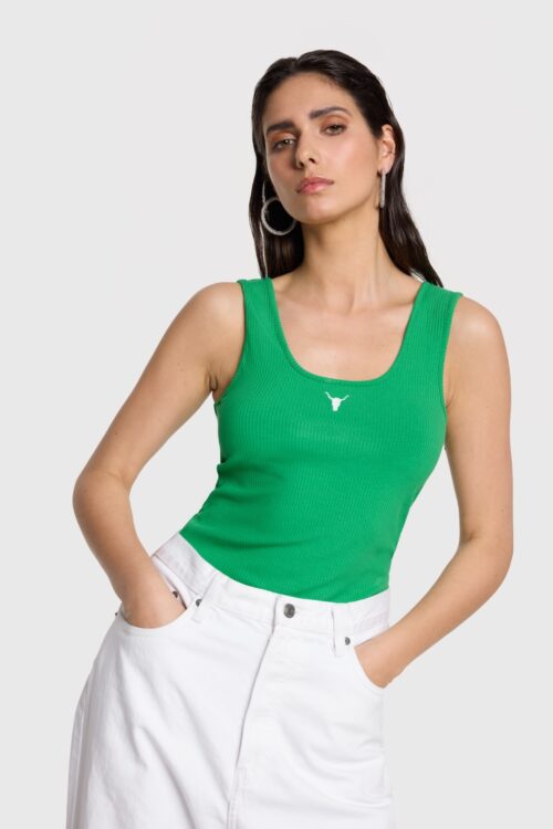 Knitted tank top green alix the label
