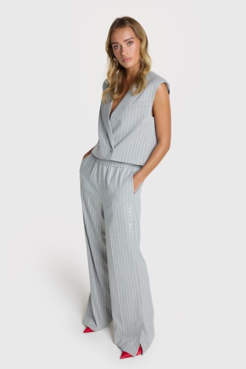 Ladies woven pinstripe pants alix the label