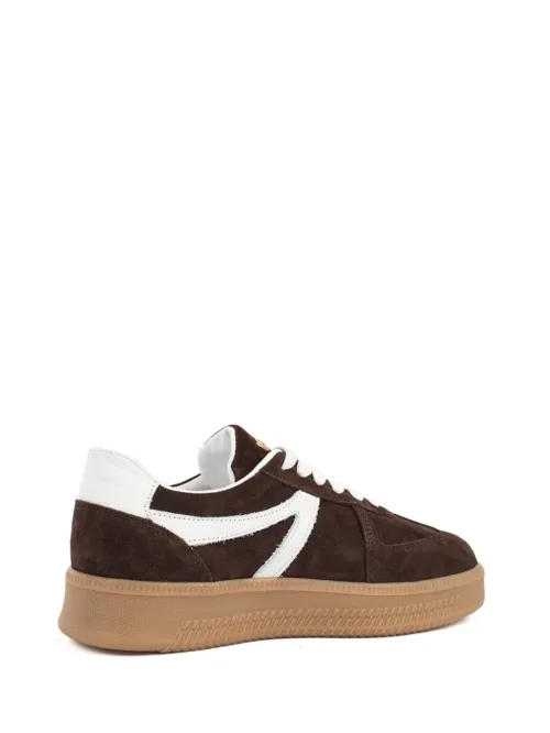 Liva sneaker dark brown white babouche