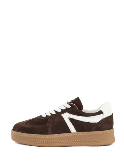 Liva sneaker dark brown white babouche