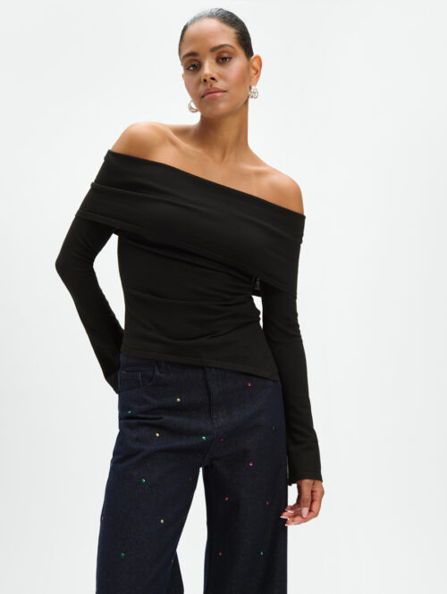 Off shoulder top Stefania Refined Department zwart