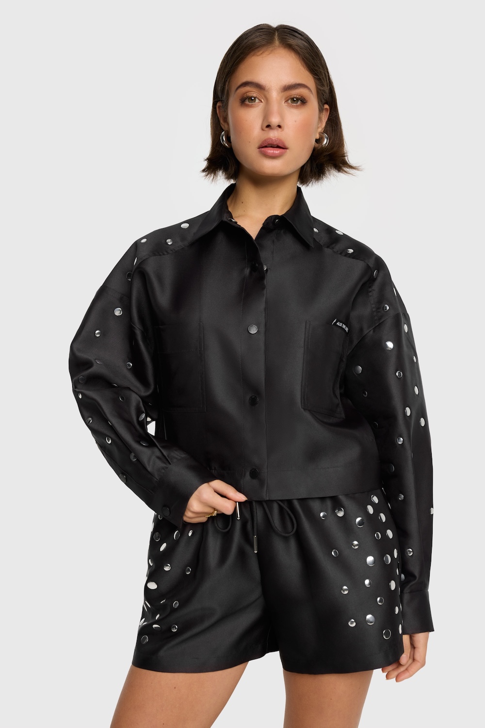 Studs cropped blouse alix the label