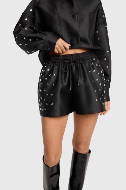 Woven studs shorts alix the label