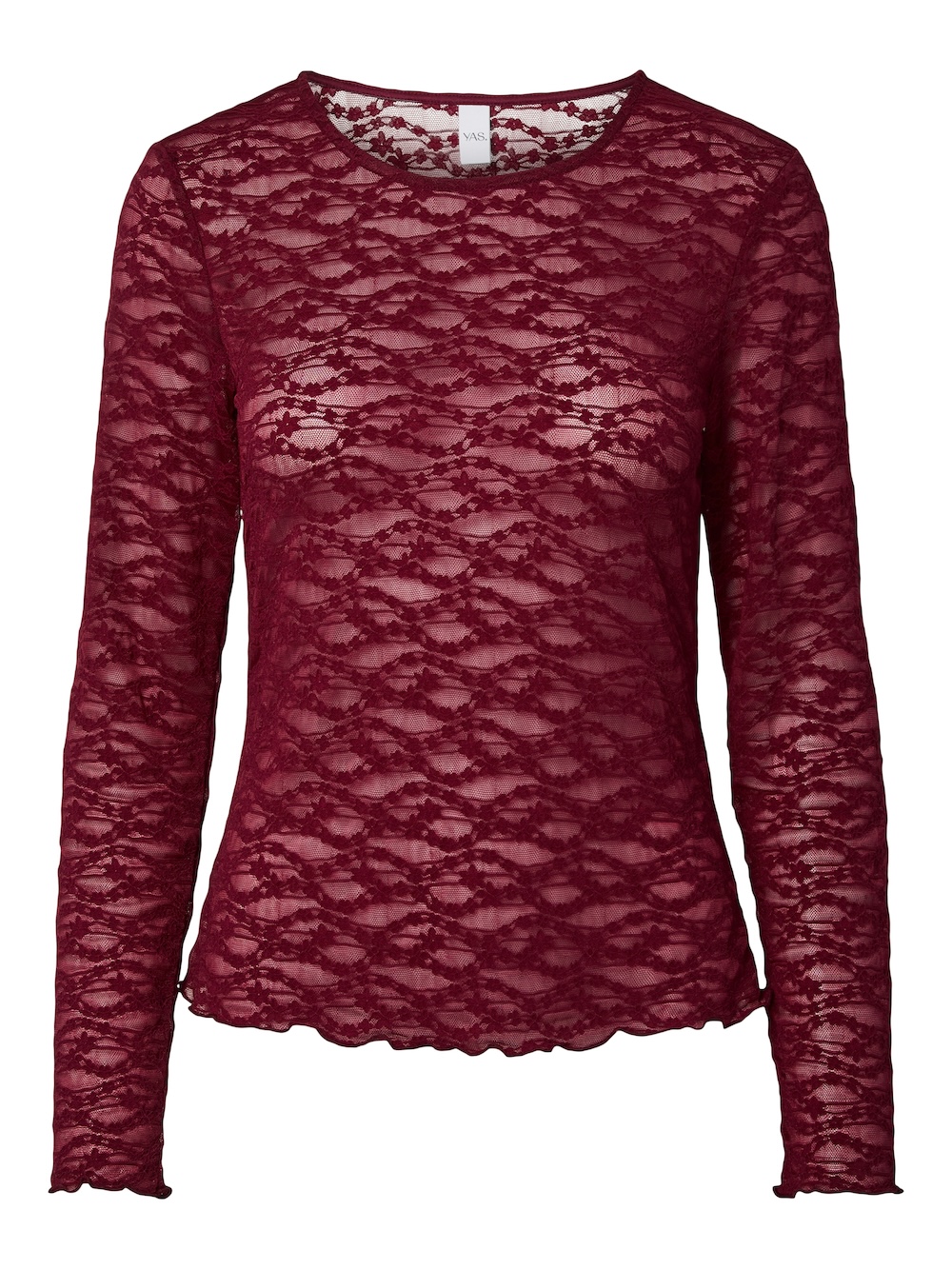 Yascara lace top bordeaux rood