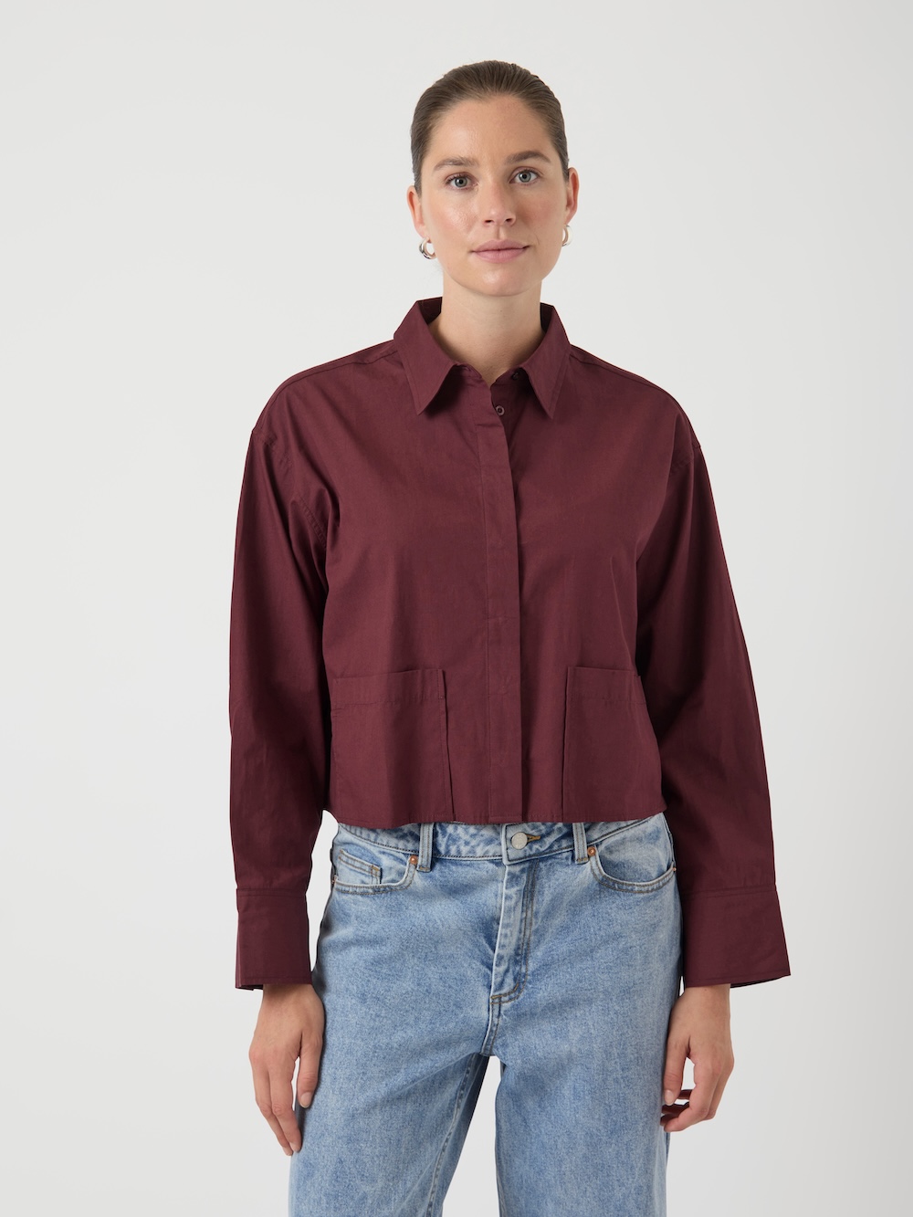Yaslee short shirt bordeaux rood