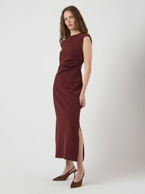 Yaspina long dress bordeaux rood