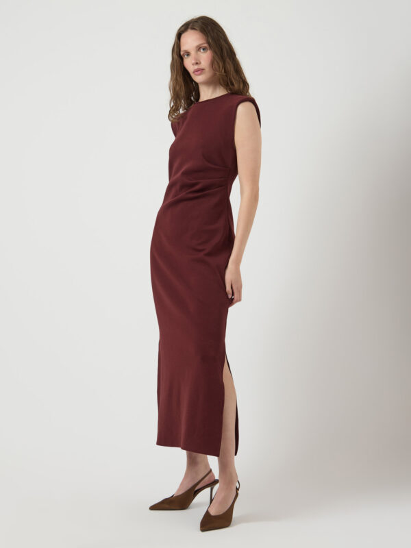 Yaspina long dress bordeaux rood