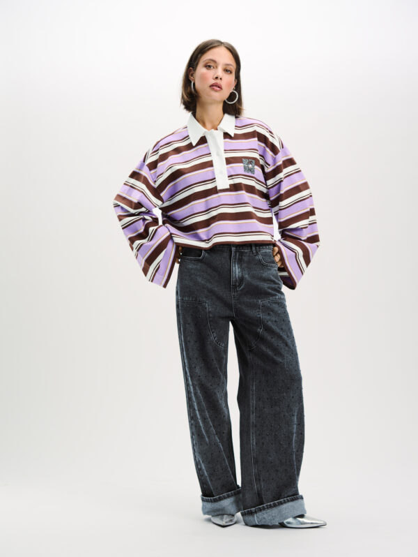 Cropped stripe polo Muse