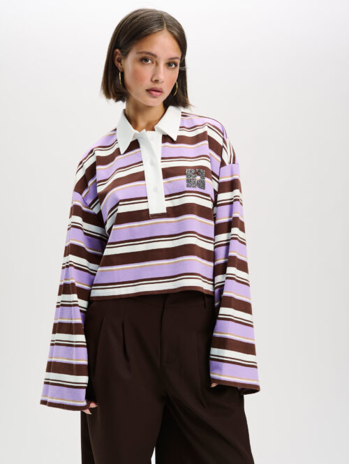 Cropped stripe polo Muse