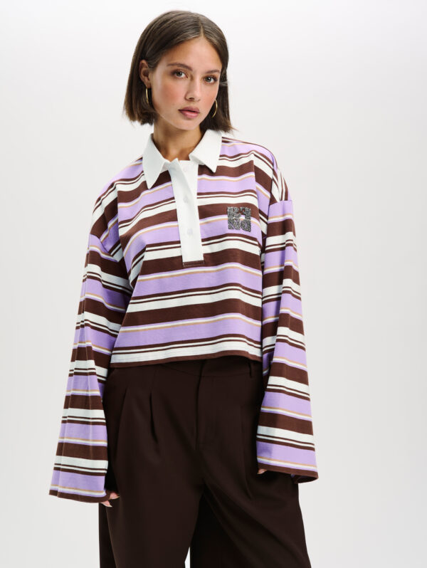 Cropped stripe polo Muse