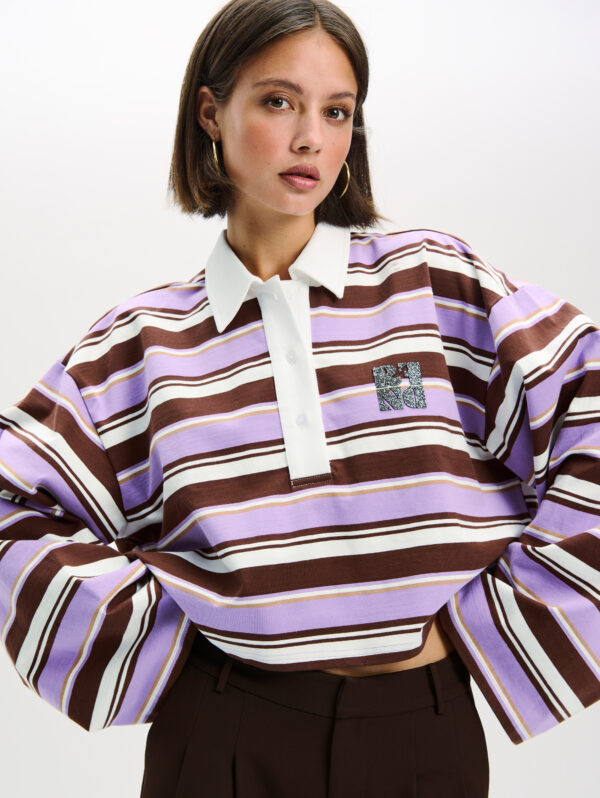 Cropped stripe polo Muse