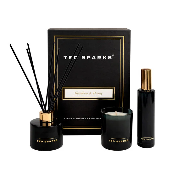 TED SPARKS - Candle, Diffuser & Room Spray Gift Set - Bamboo & Peony