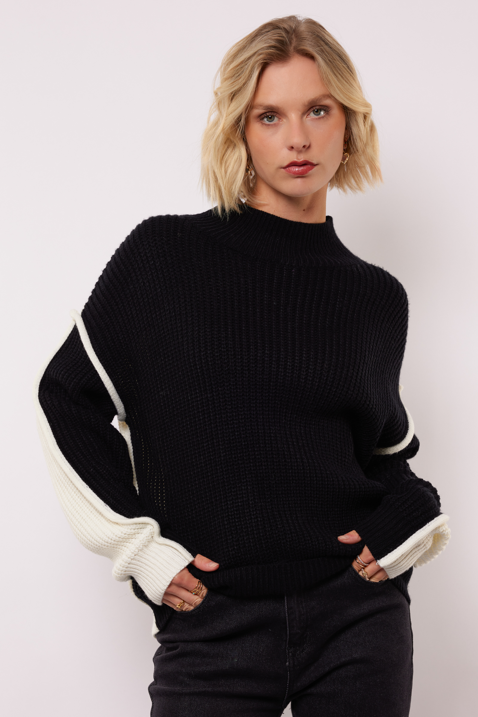 Zalika knit sweater flureks zwart