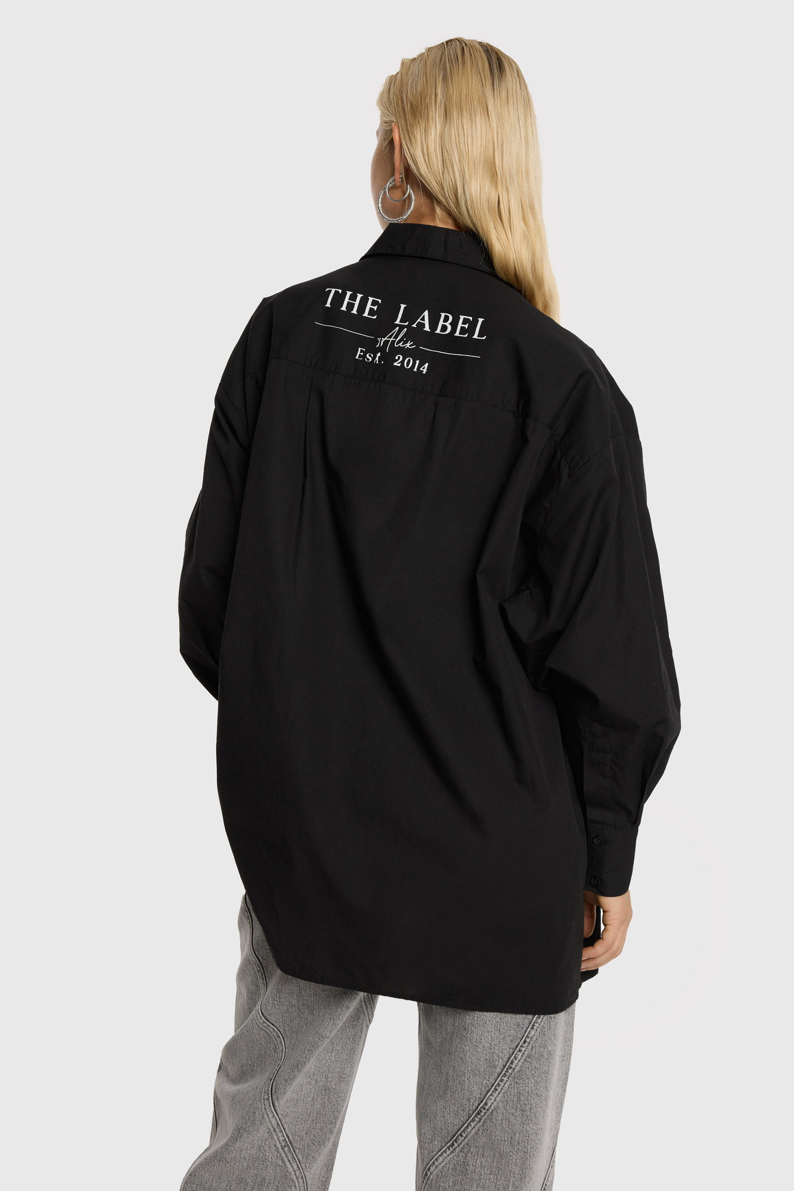 Oversized poplin blouse Alix the label zwart