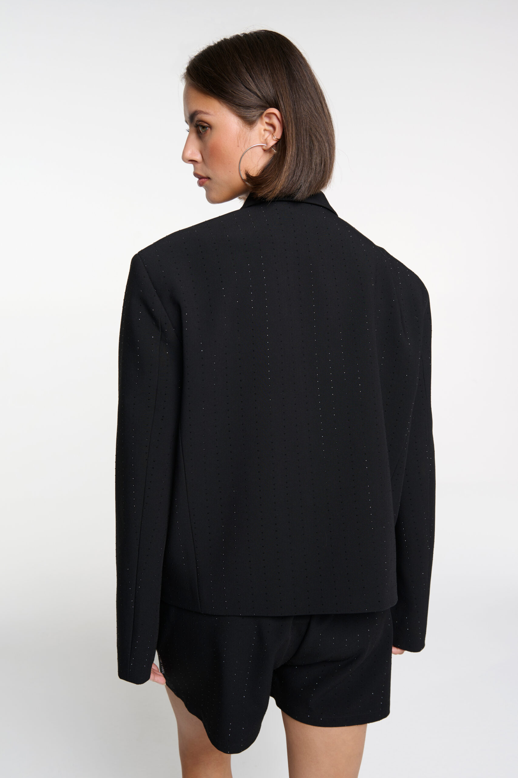 Cropped studs blazer alix the label