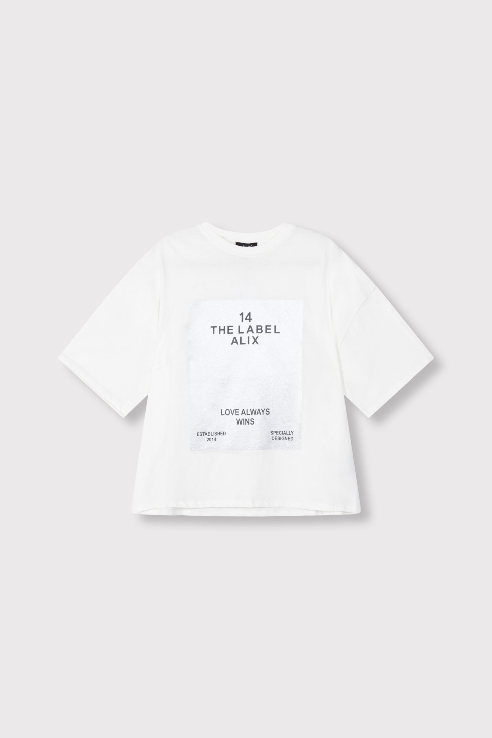 Knitted foil print t-shirt alix the label