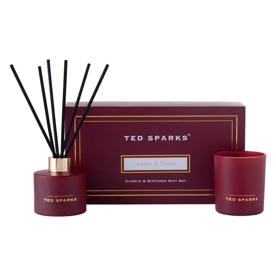 TED SPARKS - Candle & Diffuser Gift Set - Amber & Woods