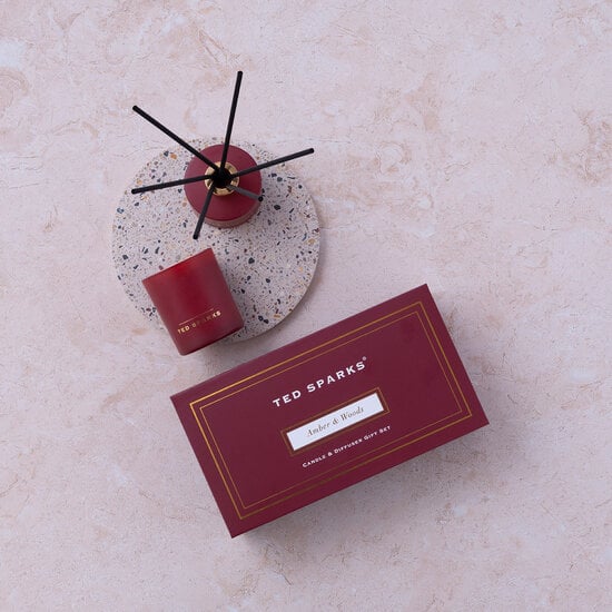 TED SPARKS - Candle & Diffuser Gift Set - Amber & Woods