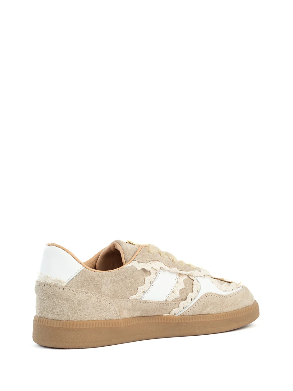 Nala sneaker beige/wit babouche
