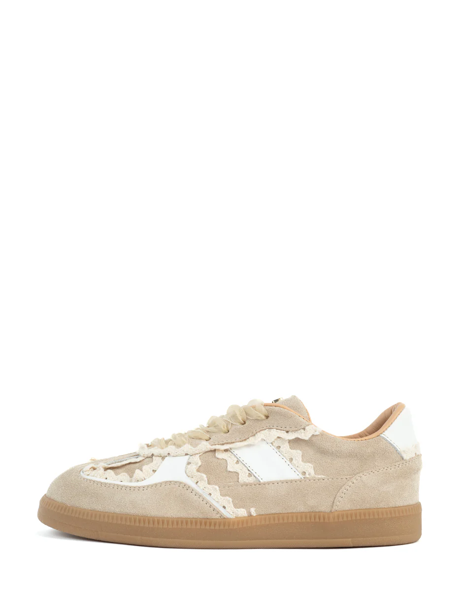 Nala sneaker beige/wit babouche