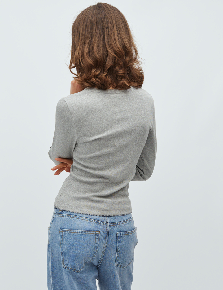 Otis longsleeve top mbym grey melange
