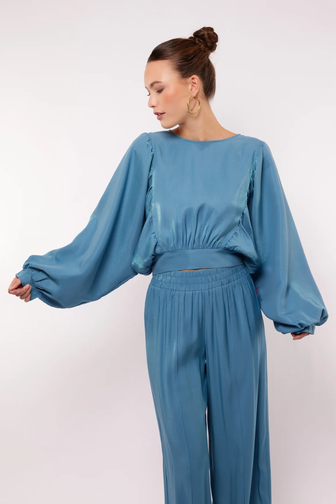 Tes top blauw fluresk