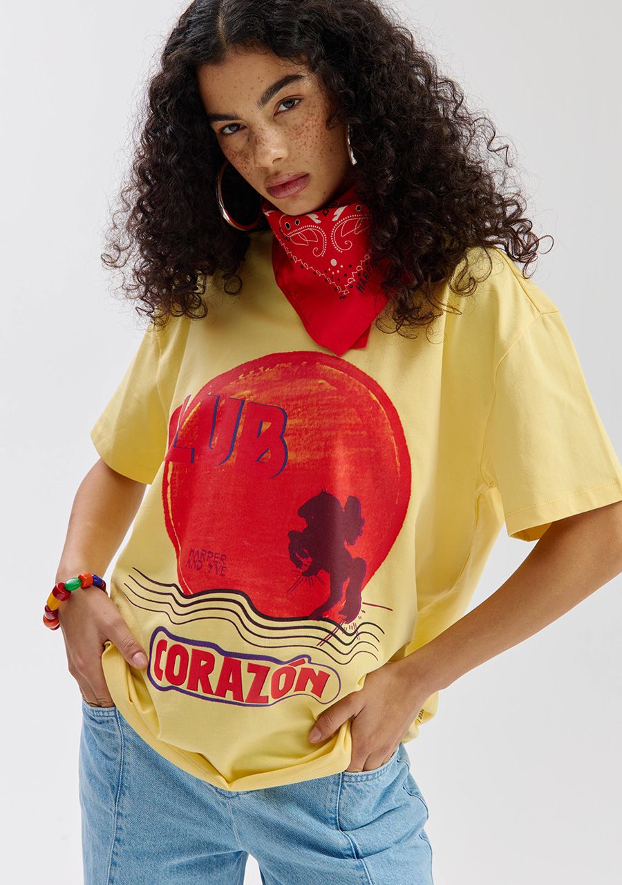 Club Corazon t-shirt harper and yve light yellow