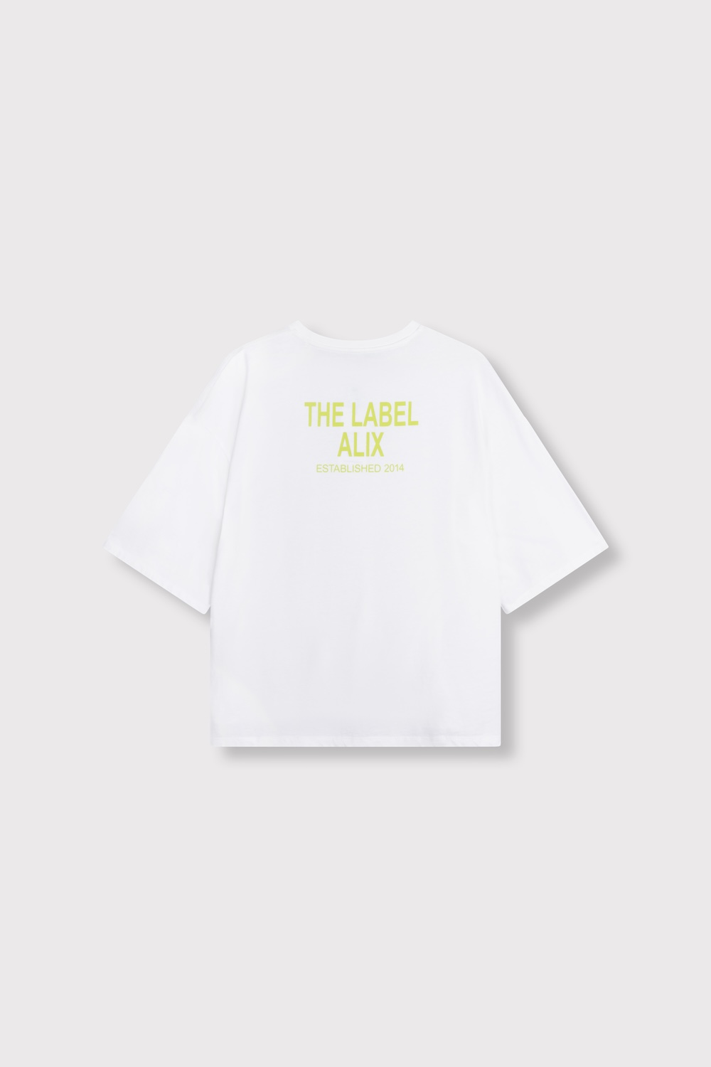 The label t-shirt soft white alix the label met groen