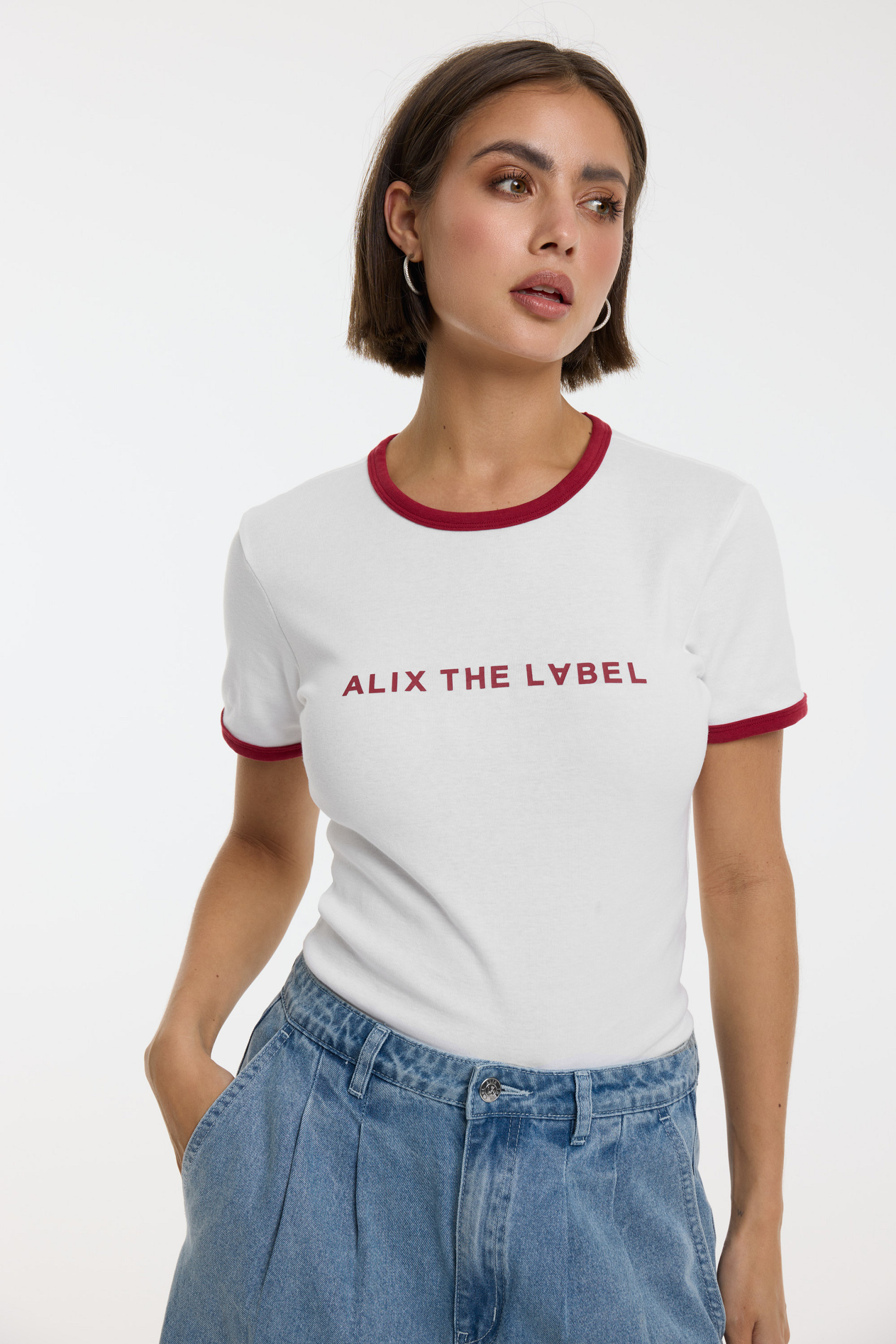 ladies knitted ringer t-shirt alix the label