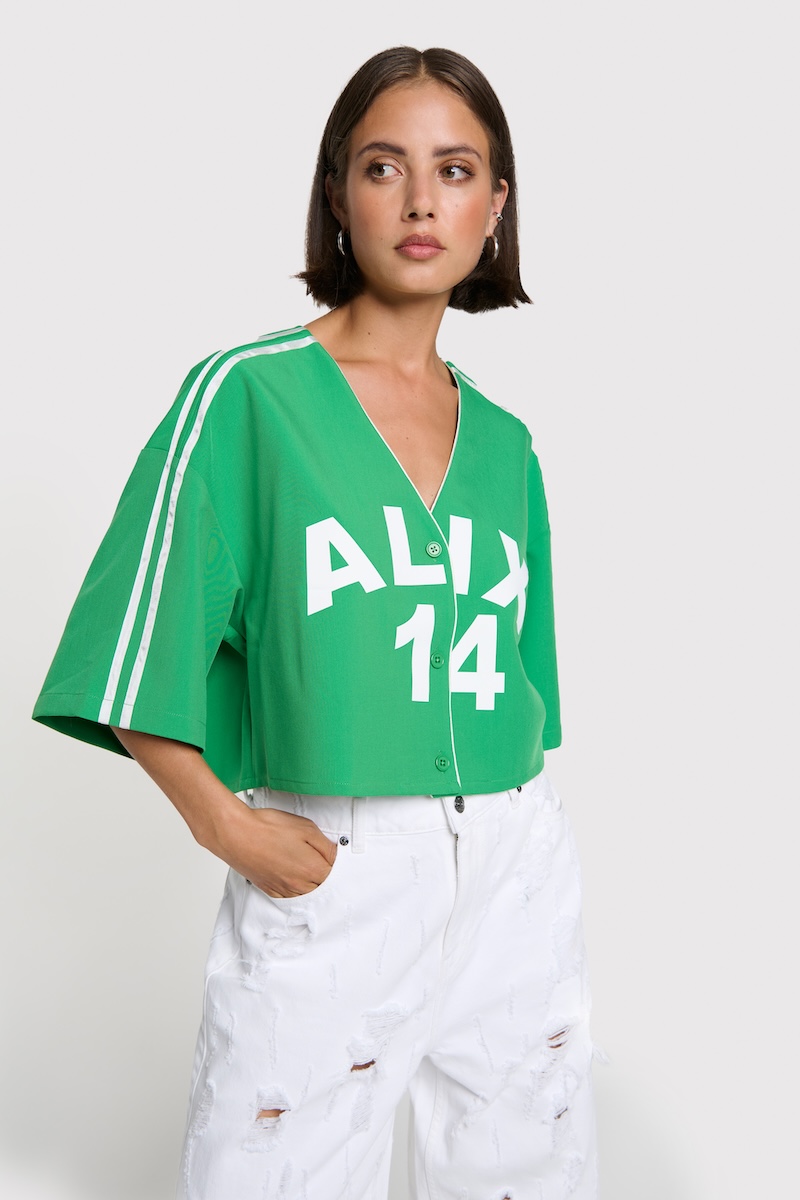 Cropped baseball shirt alix the label