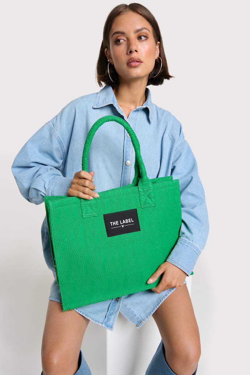 Jacquard shopper alix the label groen