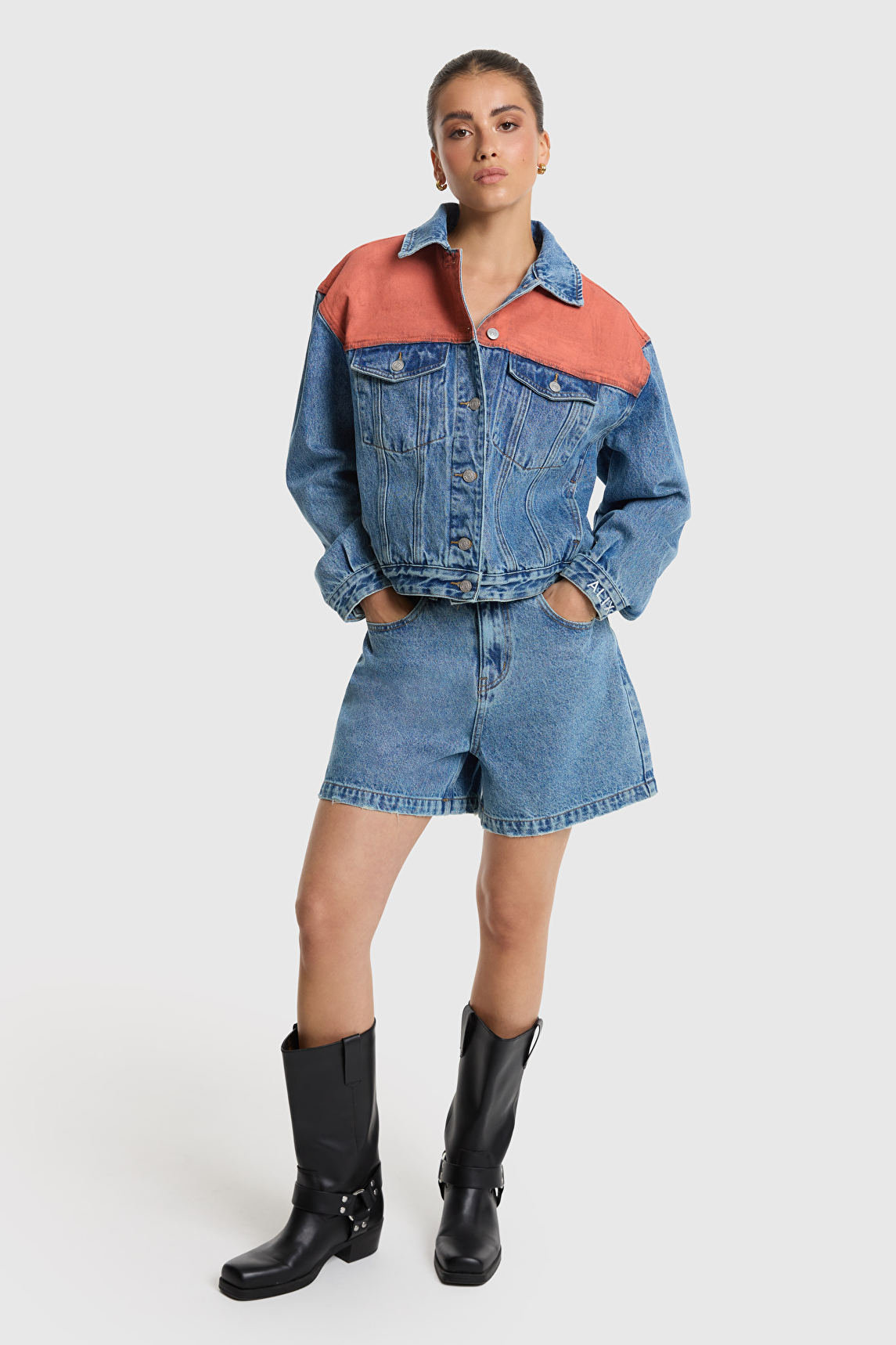 Bermuda denim shorts alix the label