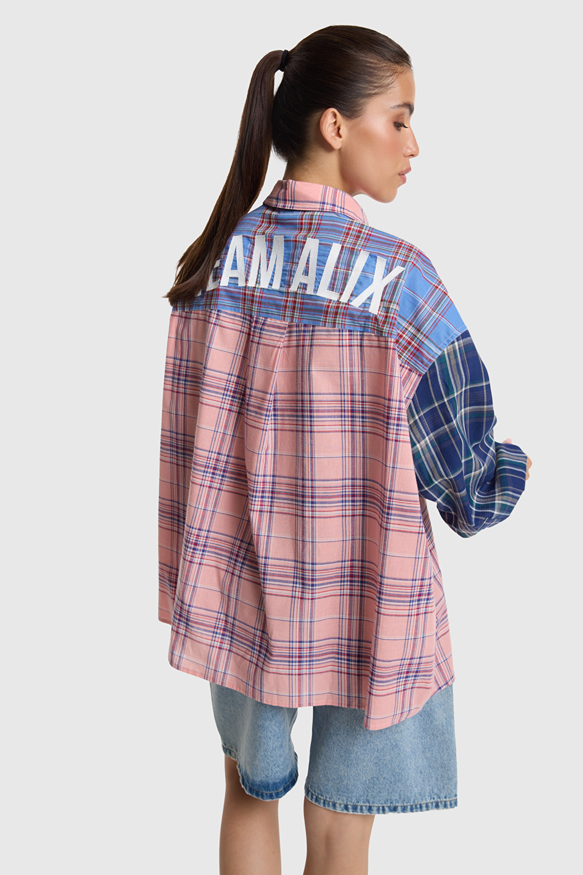 Check mix blouse alix the label