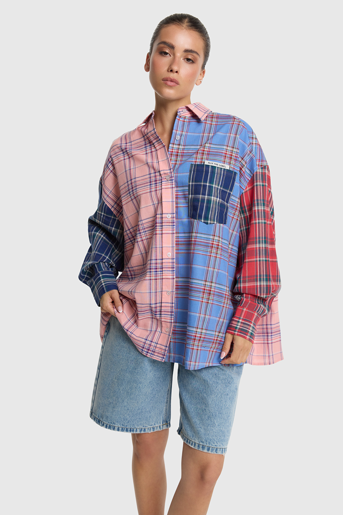 Check mix blouse alix the label