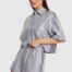 foil cropped blouse alix the label
