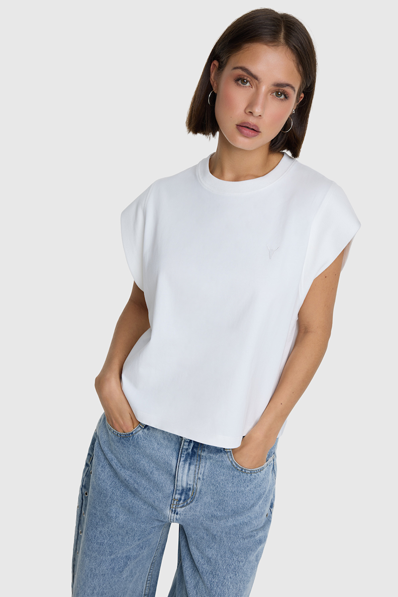 Sleeveles t-shirt soft white alix the label