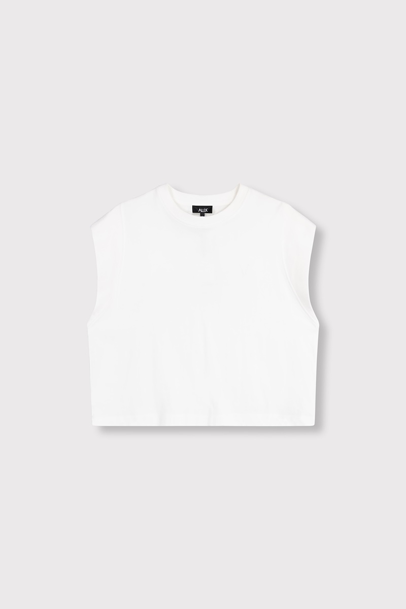 Sleeveles t-shirt soft white alix the label